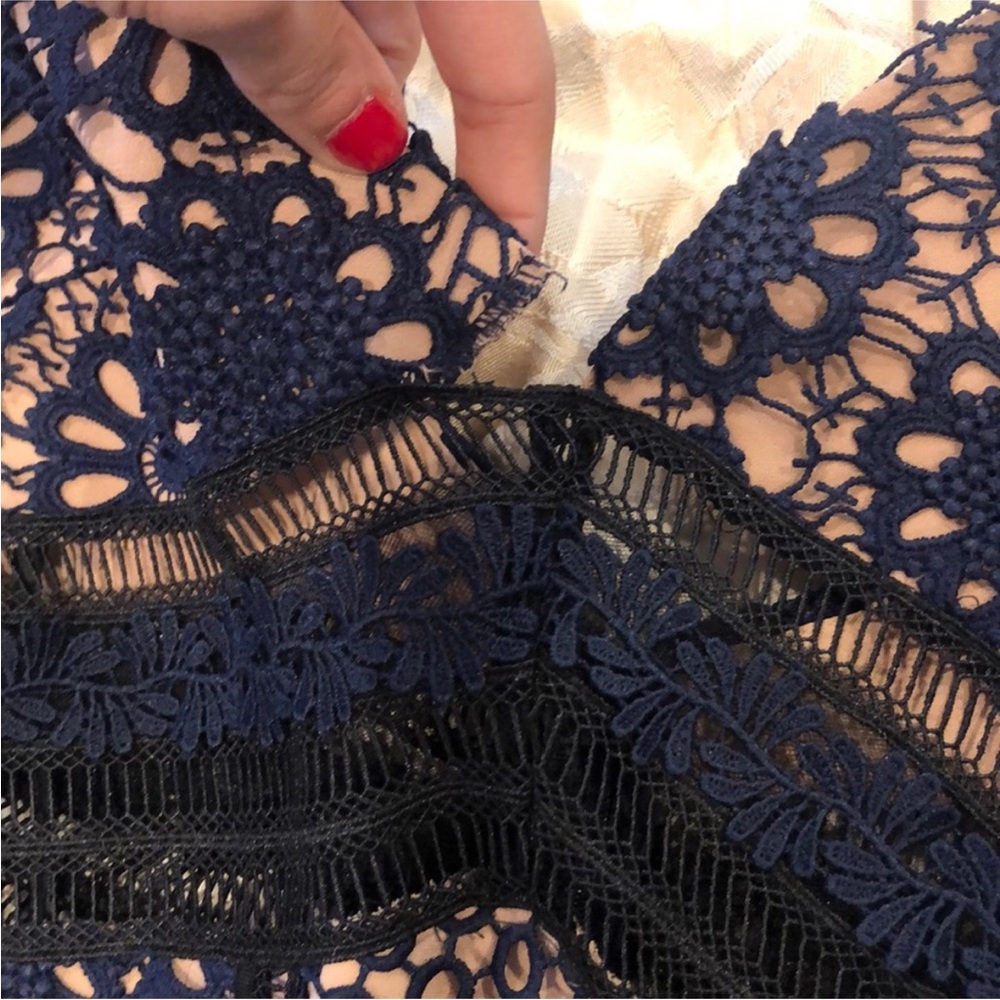 Self Portrait Navy Lace Dress - Picture 6 of 11